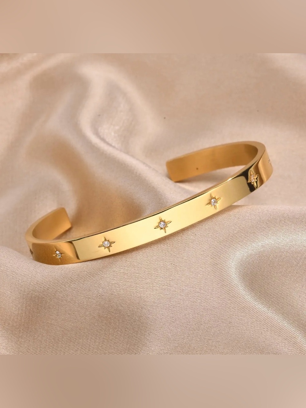 Gold Star-Embellished Bangle Unique Jewellery